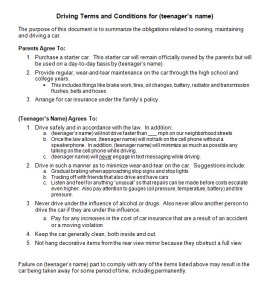Driving Contract Template